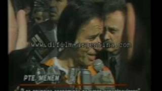 DiFilm  Menem habla de la privatizacion de Ferrocarriles Argentinos 1990 [upl. by Rutter]