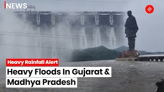 Gujarat Rain Narmada River Swells Incessant Rainfall Leads To Flood Like Situation In Bharuch [upl. by Naugal]