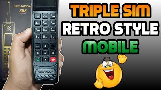 Kechaoda 888 Big Size Mobile Unboxing Review 2021  Triple SIM Retro Style Mobile Phone [upl. by Gabel]