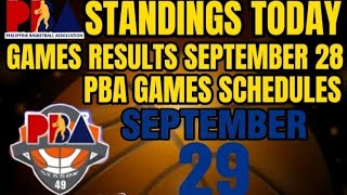 PBA GOVERNORS Cup  standings today  games results Sept 28  games schedule September 29 2024 [upl. by Artekal809]