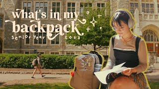 whats in my backpack for senior year of college ✮⋆˙ back to school supplies haul amp giveaway [upl. by Ahsilahk]