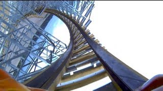 Hades 360 Looping Wooden Roller Coaster POV Mt Olympus Wisconsin Dells [upl. by Elbag]