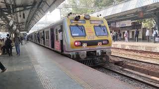 The csmt slow local train Mumbai arriving in Vikhroli railway station video platform two  train [upl. by Drofla]