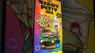 Trying the krabby patty spongebob krabbypatty wendys [upl. by Ahsonek]