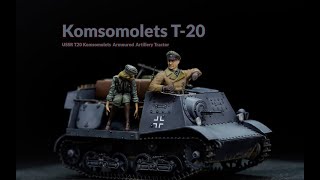 【Model Building】Komsomolets T20captured  Trumpeter  135 Tank Model  USSR most Cute Machinery [upl. by Zwiebel]