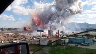 Dramatic video shows fireworks explosion at market in Tultepec Mexico [upl. by Cerelly]