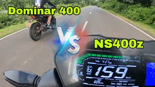 NS 400 and dominar 400 Drag Race  which is faster  Shahdol Riders [upl. by Mallorie]