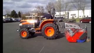 Kersten KM60 rear mounted sweeper on a Kubota L5040 [upl. by Arlinda]