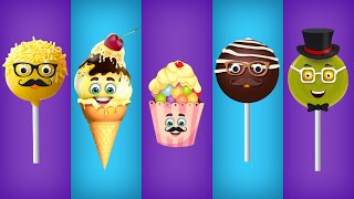 Cake Pop Ice Cream Cup Cake Chocolate and Lollipop Finger Family Songs [upl. by Zaller]