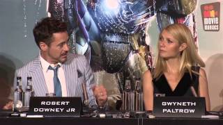 Iron Man 3  meet the press London 2013 Robert Downey Jr [upl. by Louis]