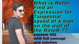 what is Rotor  Find an expression for tangential speed of a man on the wall of the Rotor Paper A [upl. by Adnarrim376]