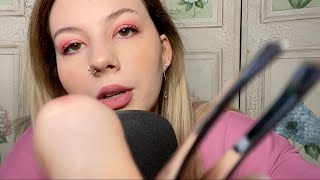 ASMR Quickly Doing Your Eyebrows plucking waxing and spoolie [upl. by Yerahcaz]