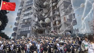 Scenes of chaos and destruction in China A giant hail storm measuring 5 inches destroyed houses [upl. by Zinn]