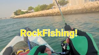 Rock Fishing using my Simple Modular Kayak  Ultralight [upl. by Atikel]