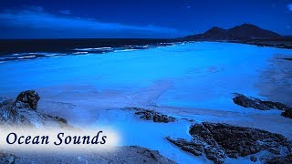 Distant Ocean Sounds for Deep Sleeping  Empty Beach at Night for Peaceful Sleep [upl. by Luahs]