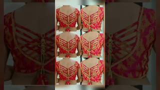 ▶💯👌🏻❤Beautiful back neck blouse design matching sleeves design short viral video trending [upl. by Sivrahc]