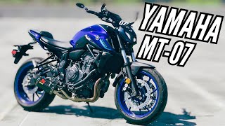 2024 YAMAHA MT07  FULL AKRAPOVIC CARBON EXHAUST  PURE SOUND  HEADPHONE WARNING [upl. by Aseel]