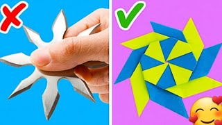 Blow Spinning Top  Fun amp Easy Origami Paper Craft [upl. by Rramo]