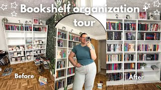 Setting up my bookshelves  Organizing  tour 📚💗 [upl. by Arihsa]