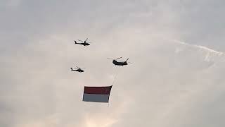 NDP 2023 Preview 1 State Flag Flypast and aerial salute [upl. by Enomys]