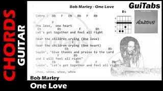 ONE LOVE ✌  Bob Marley  Lyrics  GUITAR Chords 🎸 Karaoke [upl. by Daughtry425]