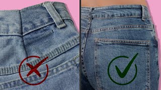 COMO FAZER PENCE INVISÍVEL EM SHORTS E CALÇAS JEANS  Como Hacer Pinzas Invisibles en Shorts y Jeans [upl. by Bertilla]