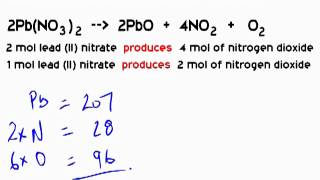 Reacting Mass Calculation Decomposition of Lead II Nitrate [upl. by Llorrac]