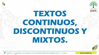 S10 RV  Textos continuos discontinuos y mixtos ABC [upl. by Rosemarie206]