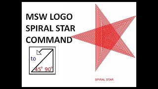 MSW logo tutorialMSW LOGO spiral star commandsRepeat commandSpiral star [upl. by Kalle328]