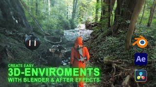 Composite 3D enviroments with Blender and After Effects blender aftereffects davinciresolve [upl. by Atilal]