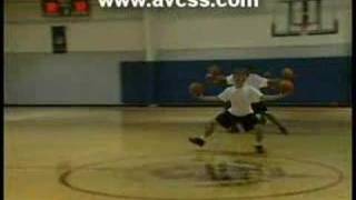 Basketball Drill  Step Slide holding Basketballs [upl. by Ahsikahs]