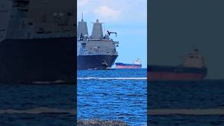 LIBERTY SHIP PASSING🇺🇲⚓🫡LPD21 USNavy liberty 50cal usa shipbattleship warshipMissilewow [upl. by Algy293]