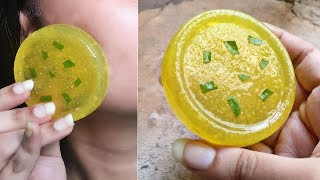 Lemon Homemade Soap with Vitamin E Oil amp Aloevera Soap for Skin whitening body polishing body acne [upl. by Airelav]