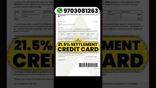 Credit Card Settlement 215 loansettlement creditcard [upl. by Aicat499]