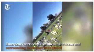 WATCH Video Shoreham Airshow crash Hawker Hunter plane smashes into A27 [upl. by Lourie]