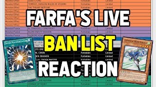 Farfas LIVE ban list REACTION Initial thoughts amp review [upl. by Hannover128]