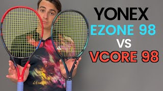 Whats the difference between the Yonex VCORE 98 V7 and 2022 EZONE 98  Rackets amp Runners [upl. by Mikahs]