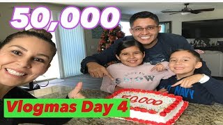 PASTEL DE 3 LECHES PARA CELEBRAR LOS 50000 SUSCRIPTORES  VLOGMAS 2019 DAY 4 [upl. by Bushey985]