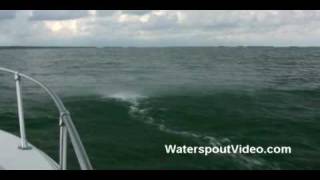 Waterspout Spray Ring Chase  Boat  Florida Keys  Part 1 [upl. by Ebner]