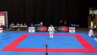 Salman Al Mosawi Kuwait karate twins Unsu  karate 1 Lisbon 2021 [upl. by Nealy578]