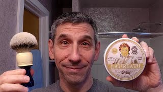 Abbate Y La Mantia quotLaureatoquot shave soap  Black Anvil custom shave brush [upl. by Souvaine]