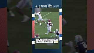 Arkansas QB Taylen Green’s hurdle attempt didn’t quite turn out how he planned 😬 auburn arkansas [upl. by Tavi]