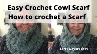 How to Crochet a Cowl Scarf Easy Crochet Scarf Crochet Snood [upl. by Mcgurn]