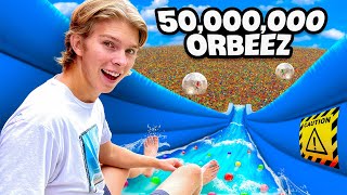 We Built the Worlds 1st ORBEEZ Waterpark MEGA WATERSLIDE RAMP [upl. by Ydnew]