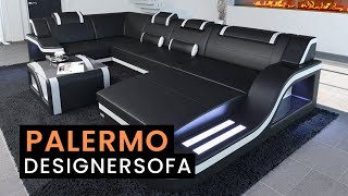 Ledersofa Palermo mit Couchtisch und Schlaffunktion I Sofa Dreams Deutschland [upl. by Yettie251]