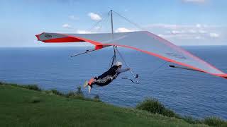 Hang Gliding Launch from Bald Hill Stanwell Top NSW Australia [upl. by Ak]