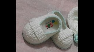 Mocasines tejidos a crochet para bebéExplicación [upl. by Anyehs]