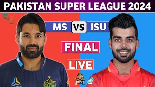 🔴Live PSL  MUL vs ISL Live  Final Match  Multan Sultans vs Islamabad United Live cricketlive [upl. by Martens]