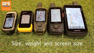 GPS units  Comparing the size weight and screen size [upl. by Hinkle324]