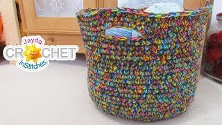 Big Beautiful Basket  What To Do With Variegated Yarn [upl. by Cherlyn]